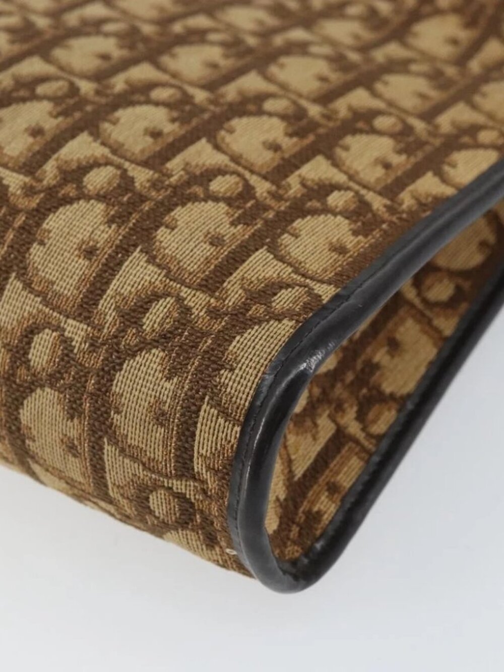 Christian Dior Trotter Canvas Shoulder Bag Brown Gold Auth 162403 - Picture 11 of 16